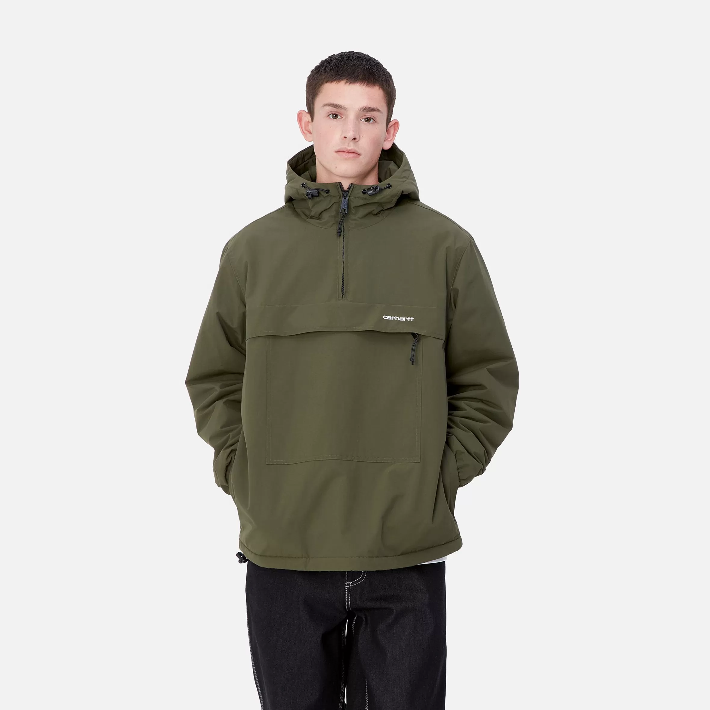 Blusões E Coletes | Carhartt WIP Windbreaker Pullover (Winter) Office Green / White