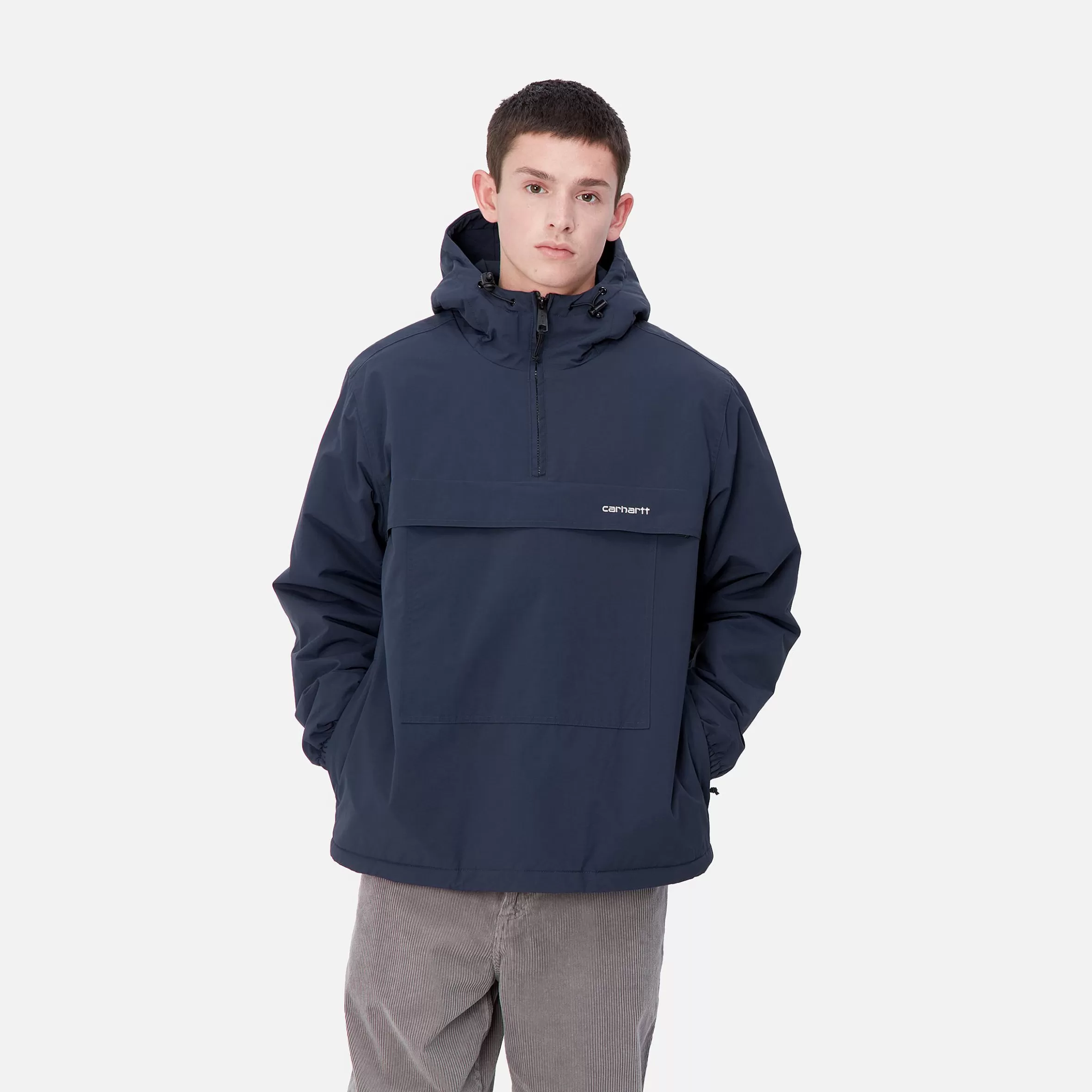 Blusões E Coletes | Carhartt WIP Windbreaker Pullover (Winter) Air Force Blue / White