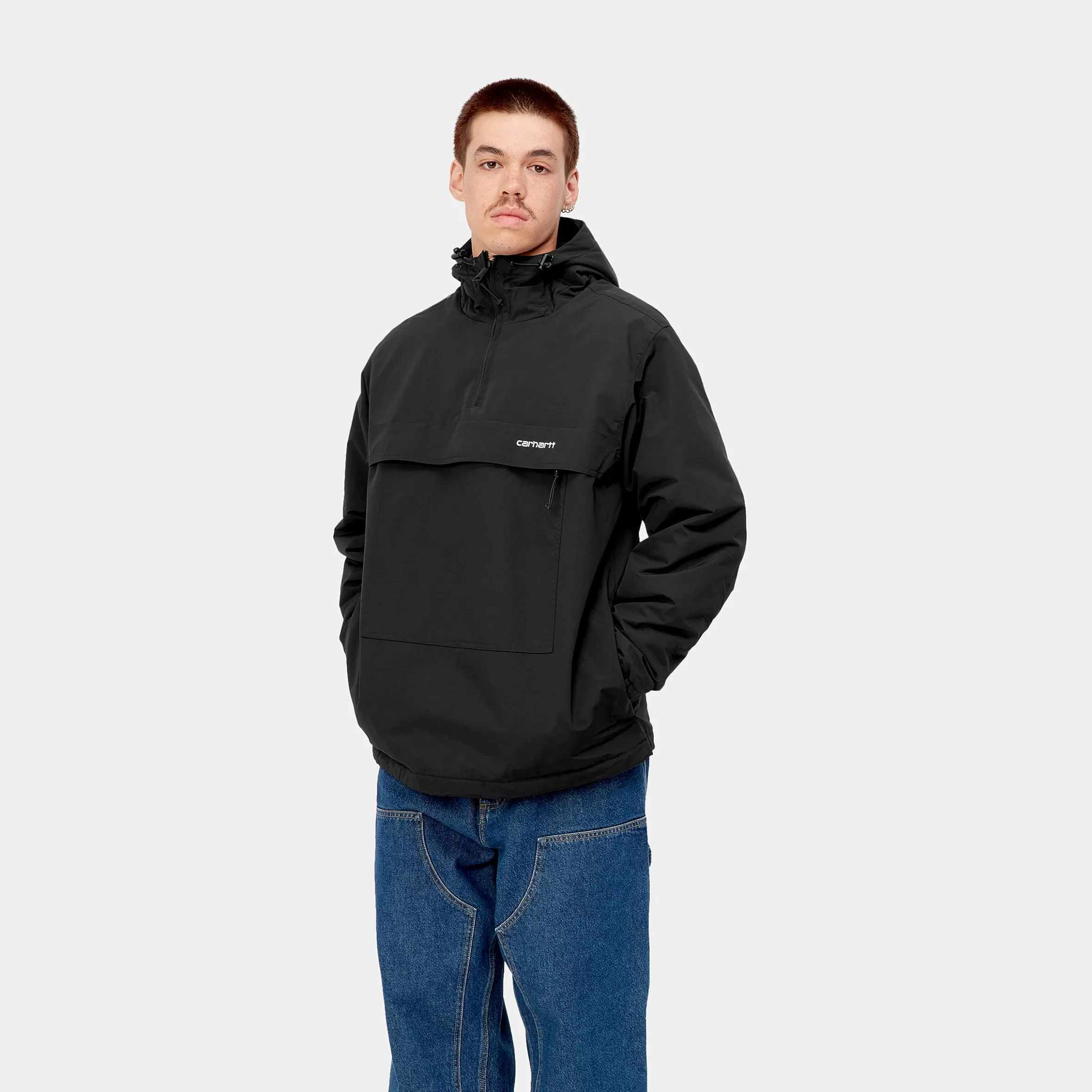 Blusões E Coletes | Carhartt WIP Windbreaker Pullover (Winter) Black / White